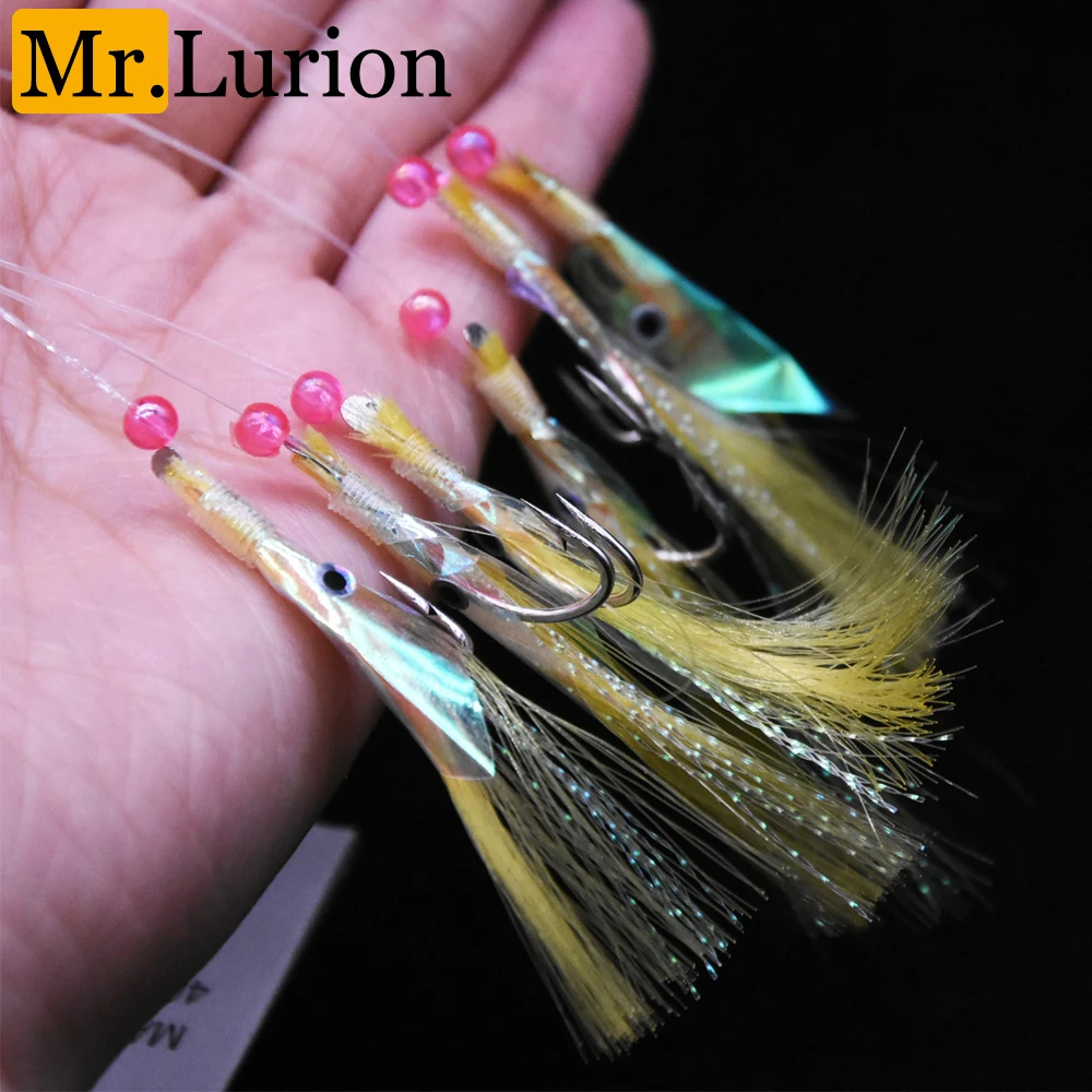 Mrlurion 1bag 6hooks/bag sea fishing mackerel rigging sabiki