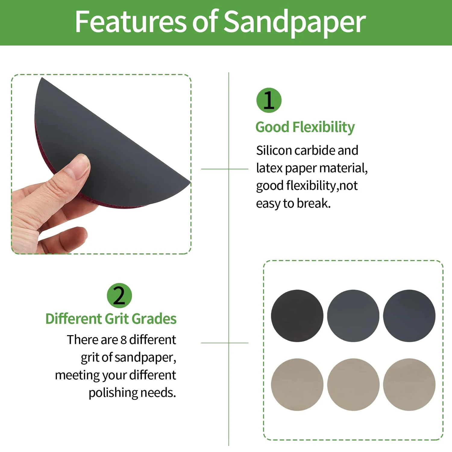 Lixa com bloco de lixamento manual redondo e mouse, lixa para polimento, carpintaria, móveis, úmidos e secos, 3 polegadas, 5 polegadas, 82 PCs