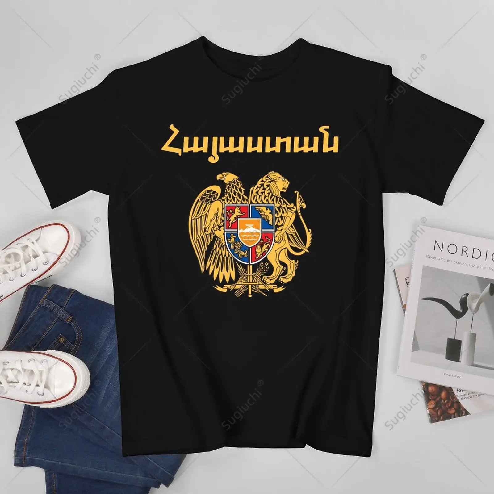 Unisex Männer Hayastan Armenien Stolz Armenischen Hären Wappen T-shirt T-shirts T Shirts Frauen Jungen 100% Baumwolle T-Shirt