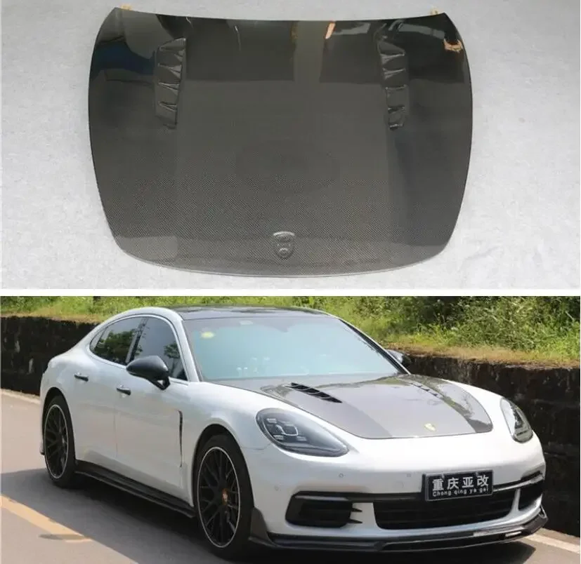 Carbon Fiber Front Bumper Engine Hood Bonnet Vent Cover For Porsche Panamera 971/971 Turbo 2017-2021