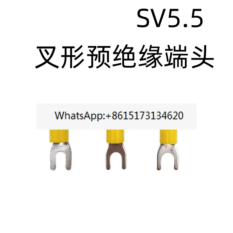 500PCS SV5.5-3.5 Fork Pre-Insulated Terminals SV5.5-4/5/6 Copper Cold Pressing Terminals