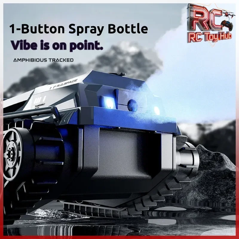 R.C.SPACE Amphibious Tracked RC Car 2.4G Wireless Remote Control Four Wheel Drive Spray Off Road Climbing Electric Toy For Kids