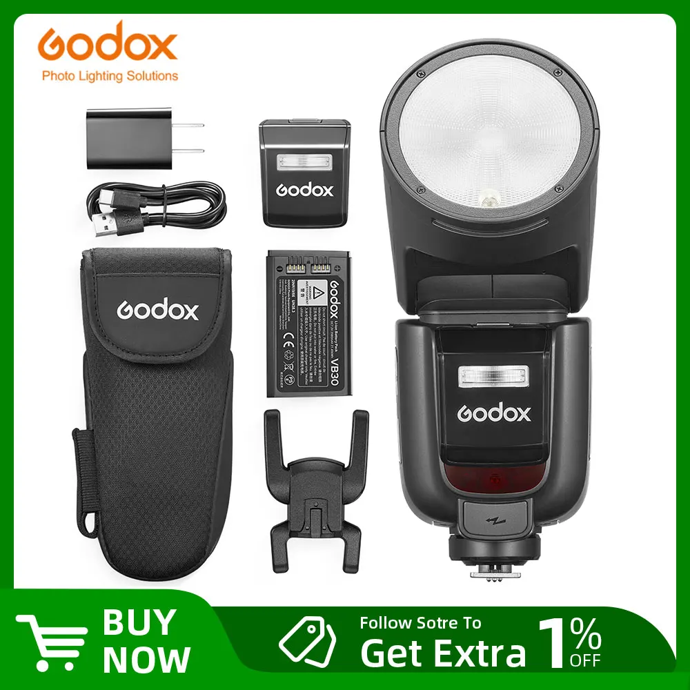 Godox V1 Pro V1Pro V1-C V1-N V1-S V1-F TTL Li-ion Round Head Camera Flash Wireless Speedlight For Canon Sony Nikon Fuji Olympus