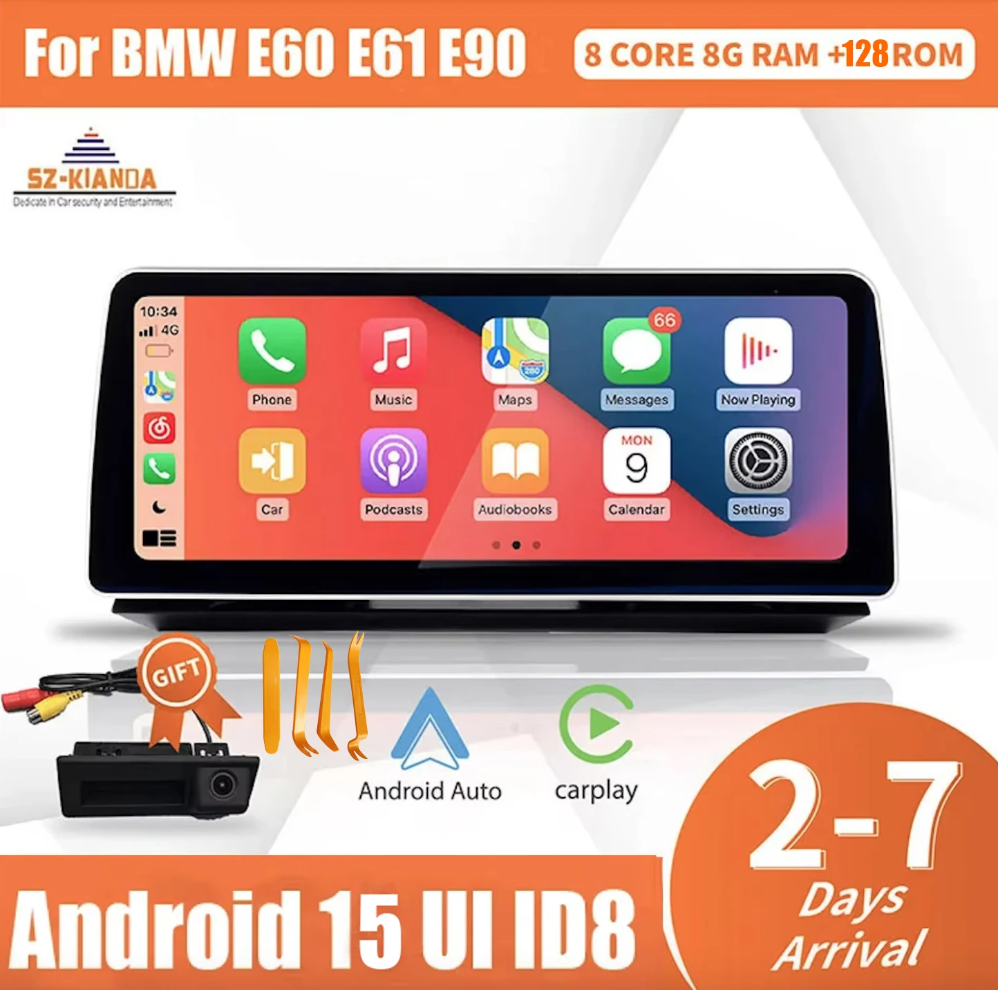 

12.3" Wireless Carplay Android Autoradio GPS Display for BMW 5 Series E60 E61 E63 E64 E90 E91 E92 CCC CIC 4G Wifi Steering Wheel