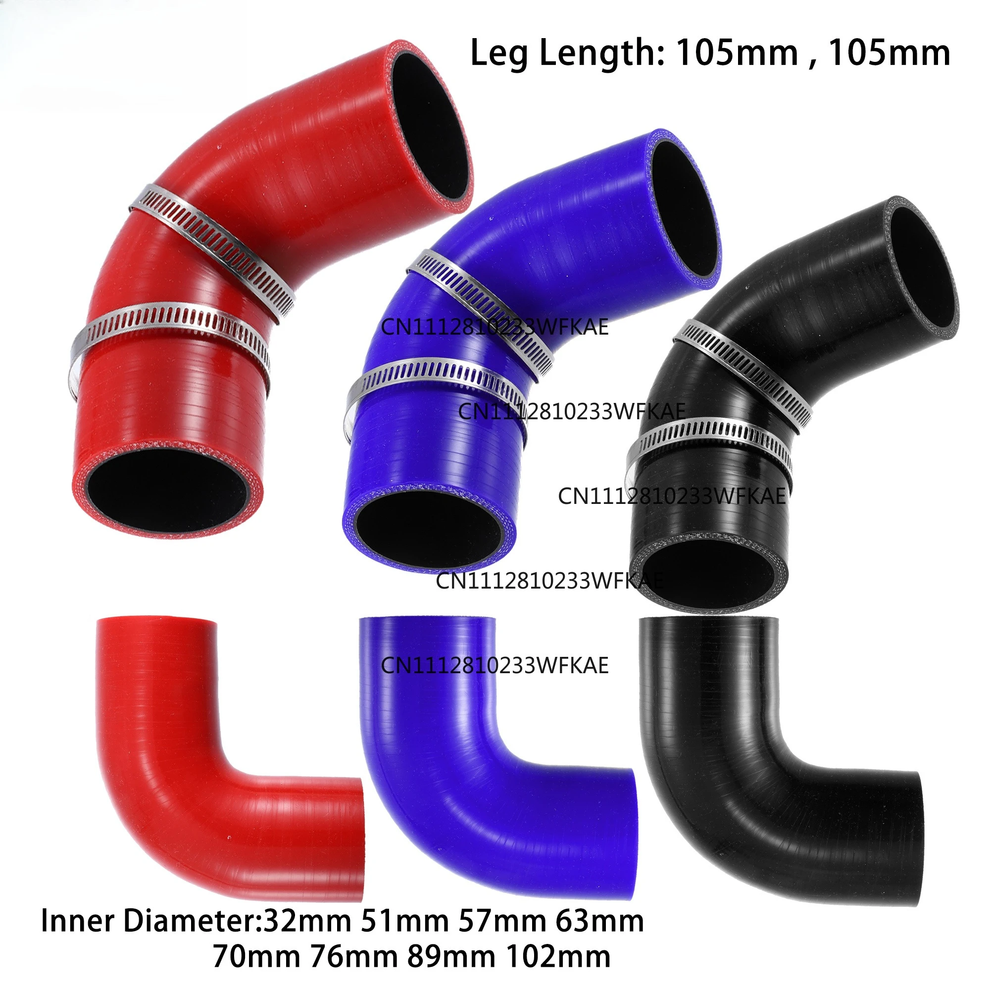 32/51/57/63/70/76/89mm I.D. 90 degree elbow, automotive silicone hose, intercooler tube reduction kit for SEAT, LEON