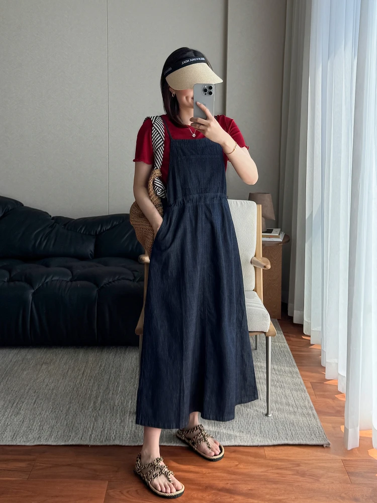 

Высококачественный джинсовый комплект: летний новый корейский повседневный комплект из удлиненного облегающего топа и джинсовой юбки из двух частей