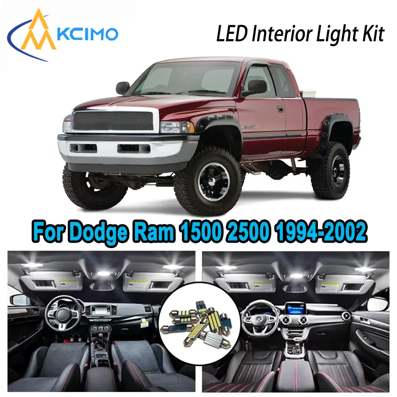 

High-Quality LED Interior Kit for Dodge Ram 1500 2500 3500 1994-2002 1995 Premium Error-Free Dome Map Trunk Automotive Lamps