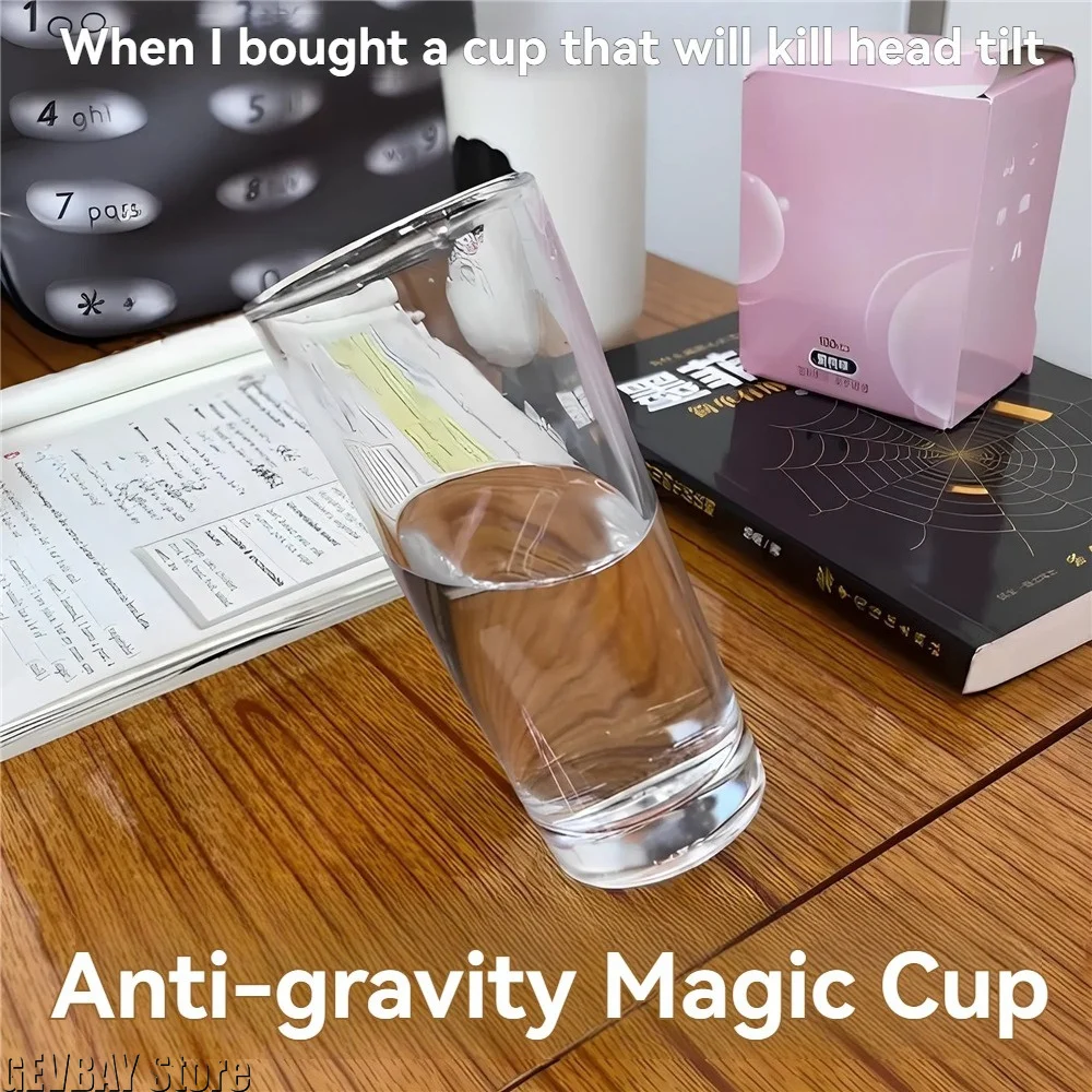 Anti-gravity Water Cup Balancing Technique Glass Is Tilted and Does Not Fall Creative Close-up Spoof Props