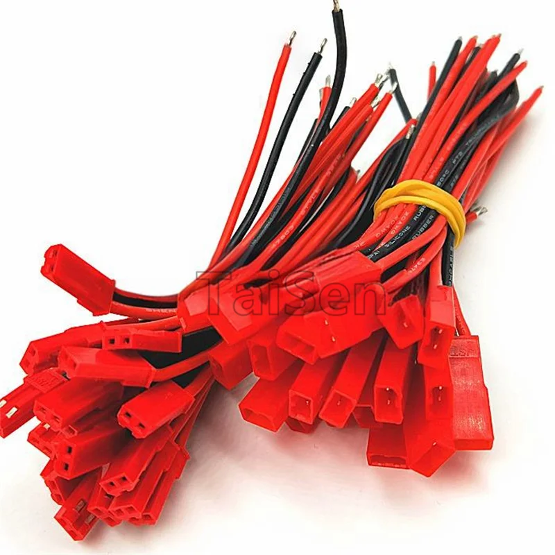 2 Pairs (2pcs male and 2pcs female) JST Plug-in Wires 2P Connection Cables 10cm 20cm 30cm LED Male-Female Plug 2P One End Tinned