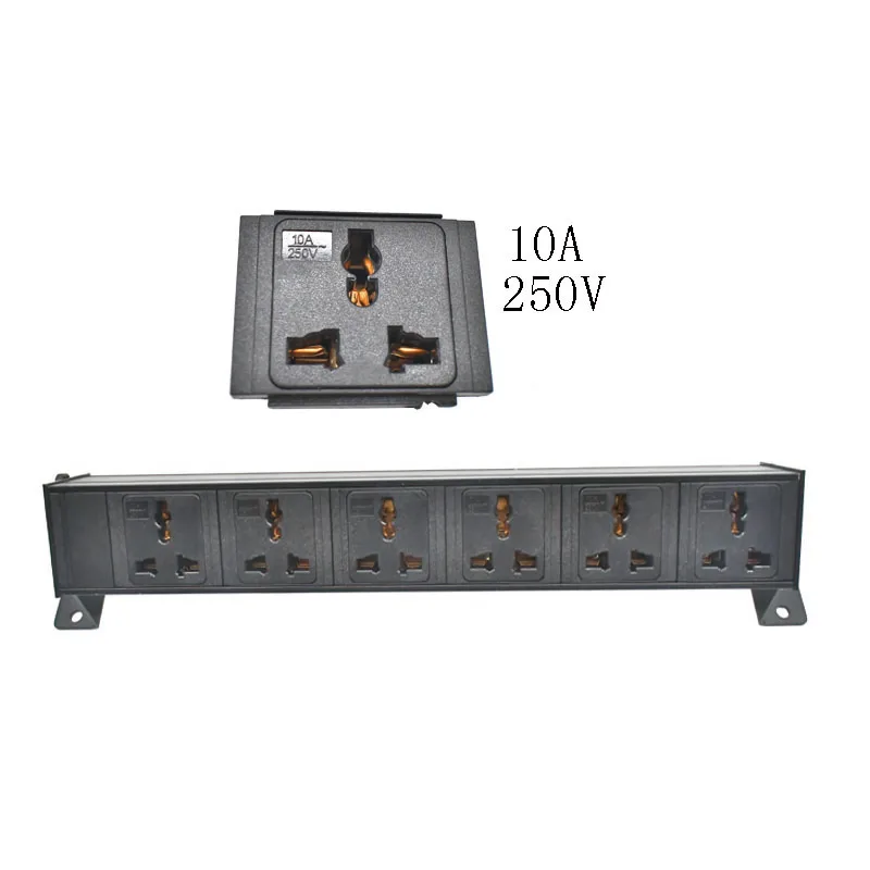 Aluminiumlegierungsgehäuse PDU Netzwerkschrank Rack 10A Universal-Desktop-Buchse 1-9AC Wireless