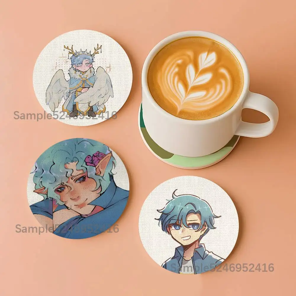 

S-Smajor MC Game Round Wooden Coasters For Design Suitable for Drinks Tea,Coffee Home Perfect Gift Holidays