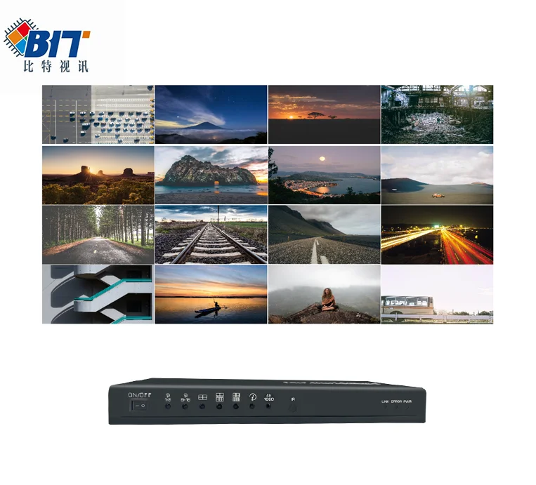 4K60 Seamless Switch Video Splitter 16 Inputs 1 Output Multer Professional Grade CCTV Monitoring Picture Synthesizer