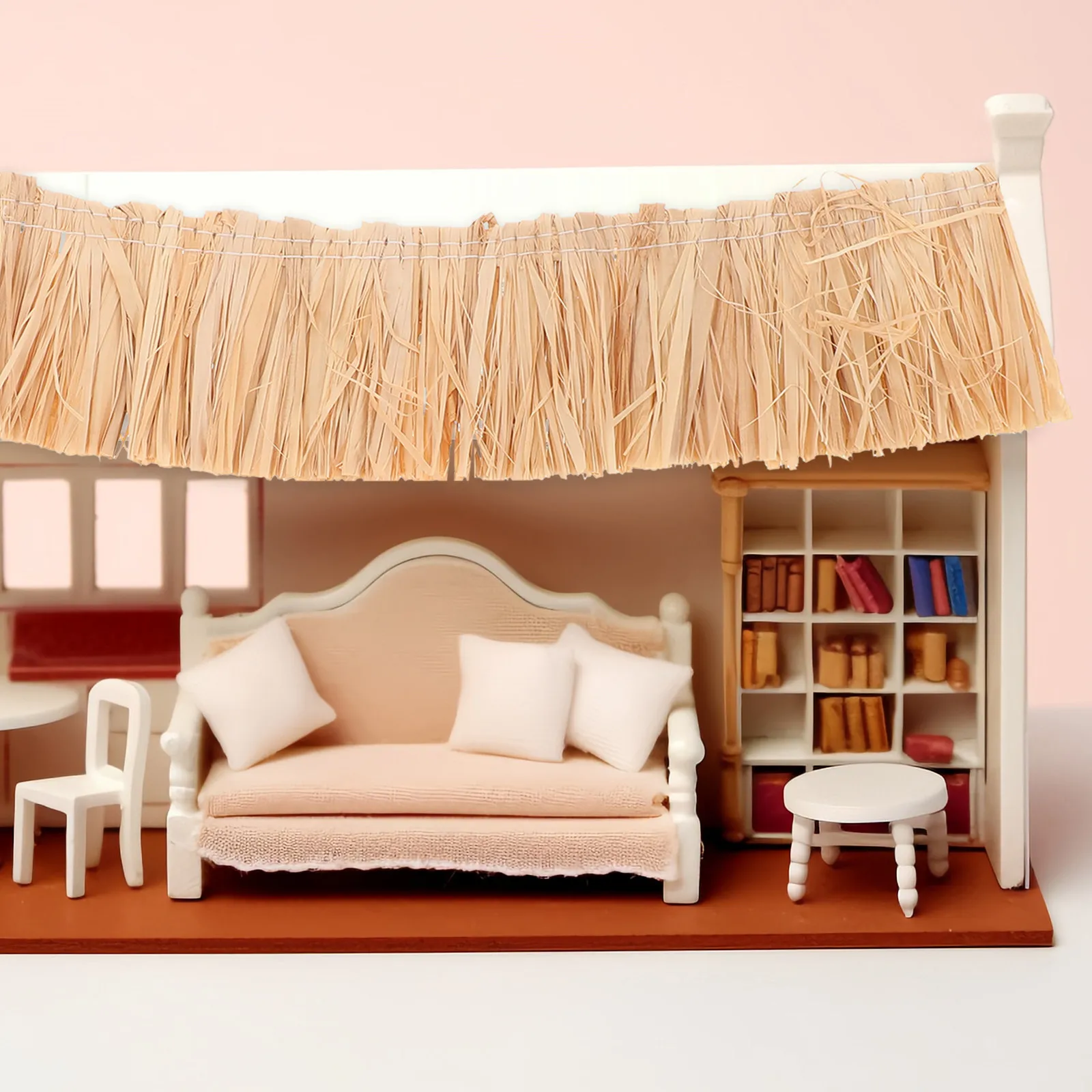 

6Pcs Authentic Rustic Miniature Thatch Roof 20x5cm Natural Straw for Diorama Craft Garden Scene Thatch Roof Roll Mini Decorative