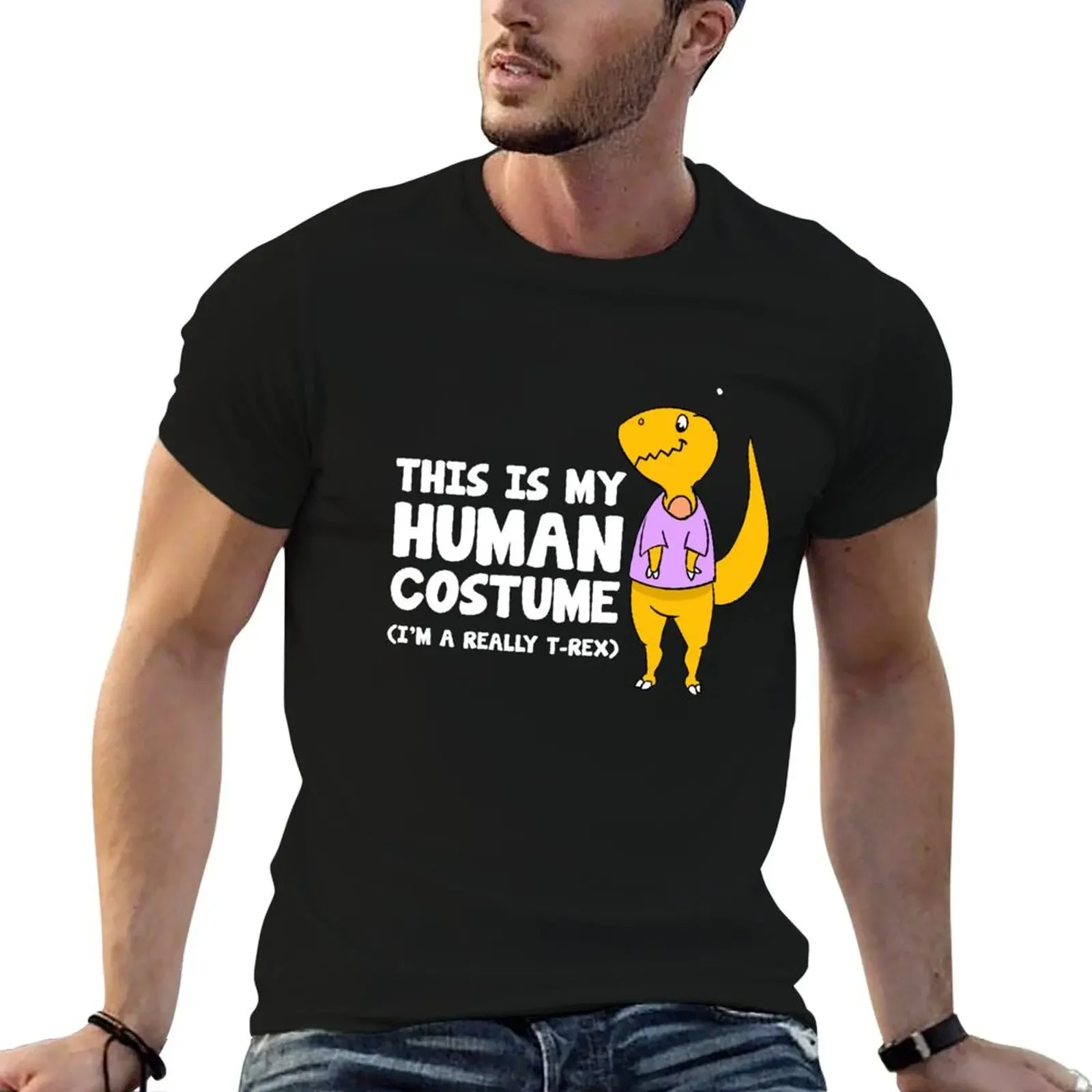 This Is My Human Costime I'm Really A T-Rex Dinosaur T-Shirt oversized oversizeds t shirt men