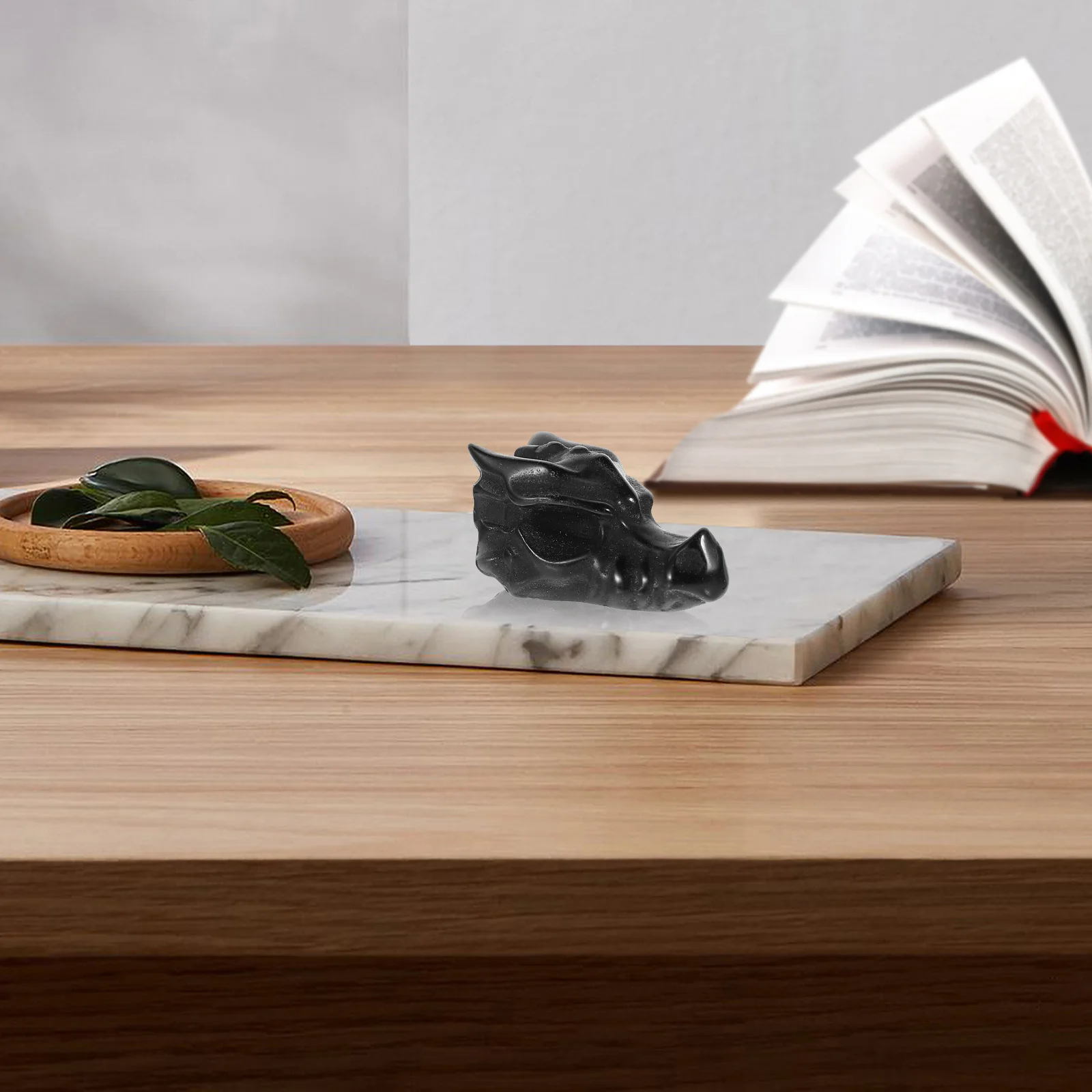 

Natural Crystal Dragon Skull Ornament Exquisite Carving Desktop Decoration Crystal Craft for Living Room Office