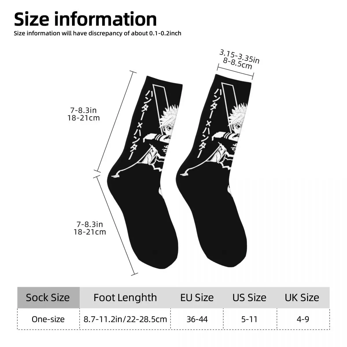 Winter Warm Casual Women Men Kill-ua Zo-ldyck Anime Hunter X Hunter Socks Sweat Absorbing Basketball Socks