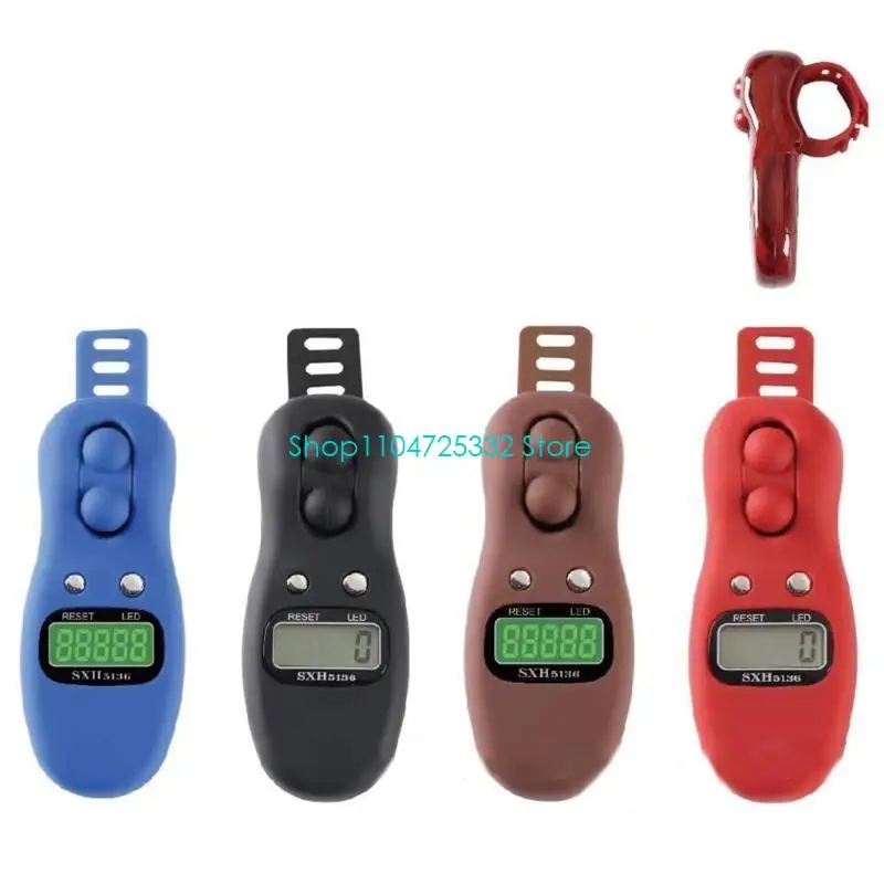P5EA Digital Finger Counter Clicker Resettable Rotating Prayer Beads Tally Counter