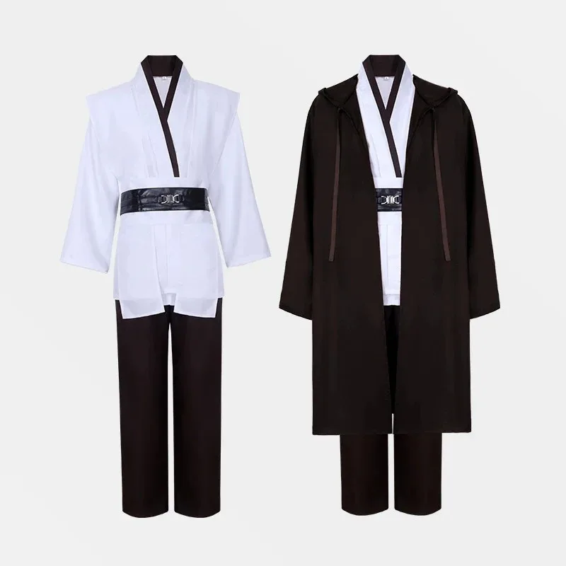 25COSDisfraz Jedi realista Obi-Wan Kenobi Cosplay para adultos guerrero Jedi Cosplay capa con capucha ropa traje disfraz de fiesta de Halloween