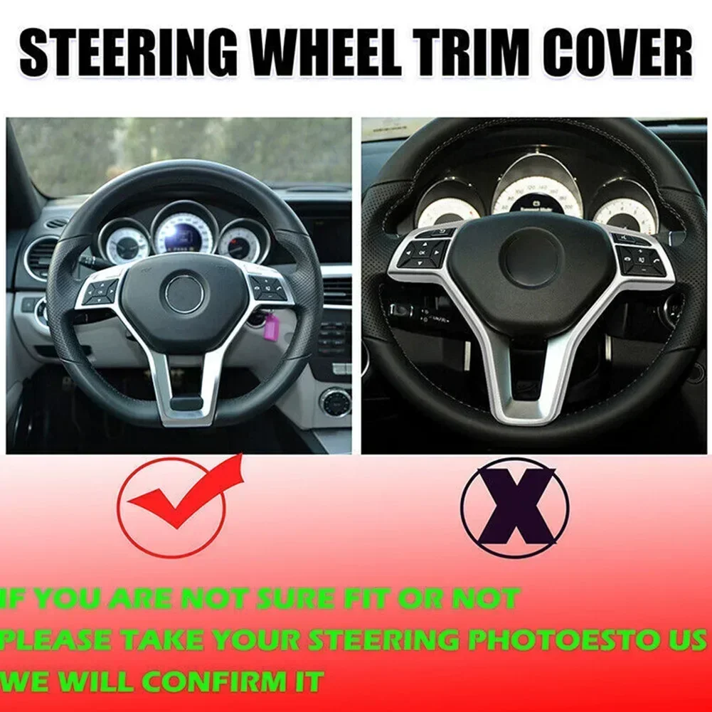 Attractive Silver Steering Wheel Trim Cover for Mercedes For Benz C172 SLK CLASS Convertible CLA CLASS W117 CLA45 2012 2014