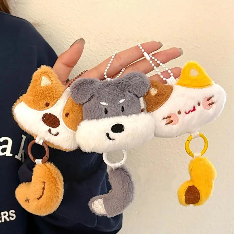 

Charming Cartoon Plush Cat Dog Keychain with Petite Tail; Backpack Decorative Accessory; Ideal Gift for Couples and Friends.