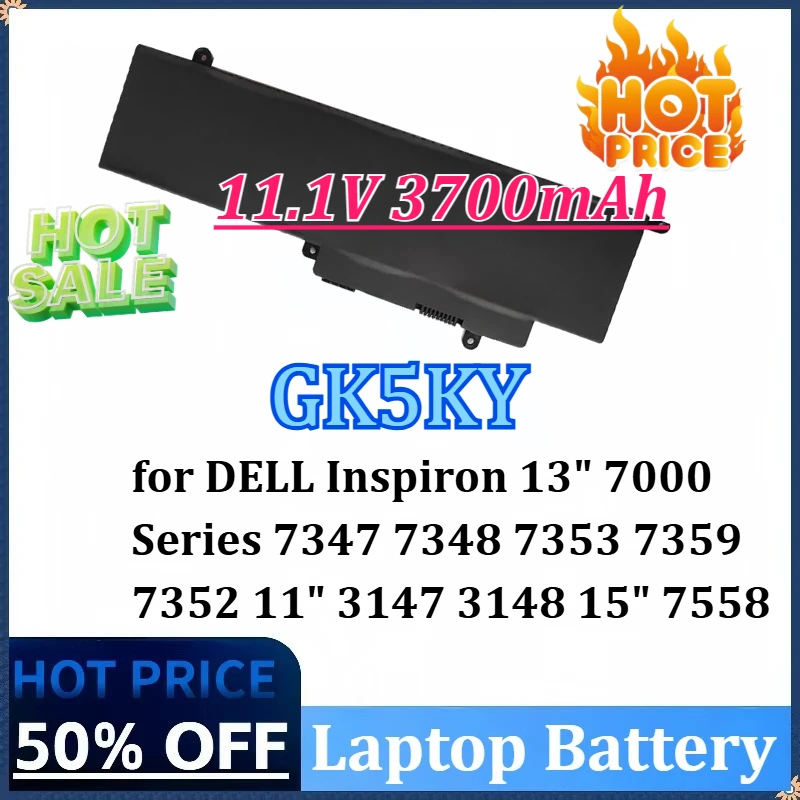 

Новый аккумулятор для ноутбука GK5KY 11,1 В, 3700 мАч для DELL Inspiron 13 дюймов, 7000 серии 7353 7359 7347 7348 7352 11 дюймов 3147 3148 15 дюймов 7558