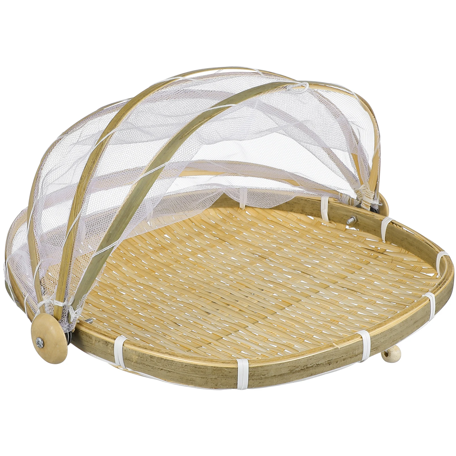 

Woven Bamboo Fruit Vegetable Basket Bread Storage Tent Net Food Serving Baskets Lightweight Kitchen Bar Accessories
