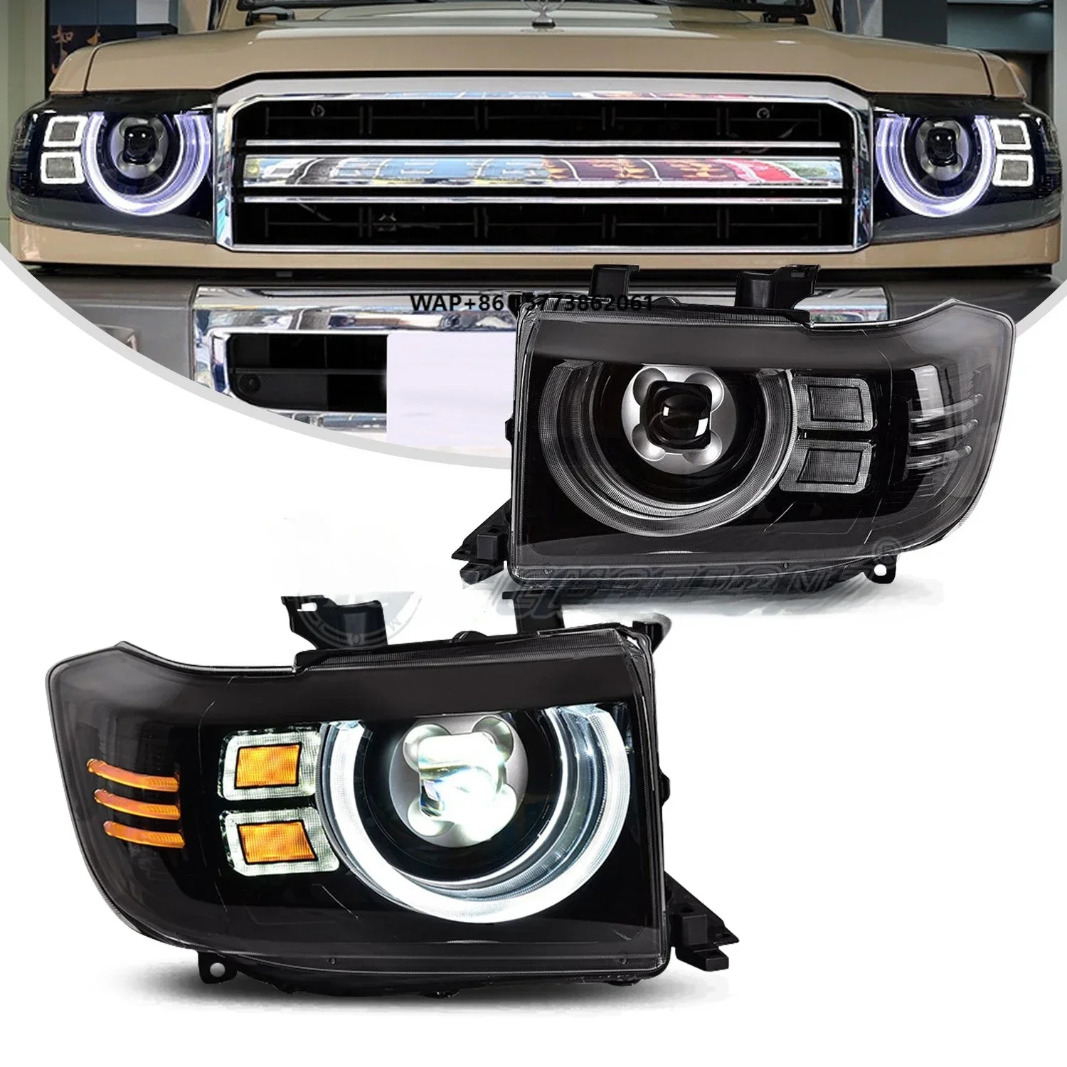 

1 Unit Car Accessories LED Headlights LC71 LC76 LC79 1984-2023 4 Doors 70 Series Front Lamps for Toyt Land Cruiser LC70