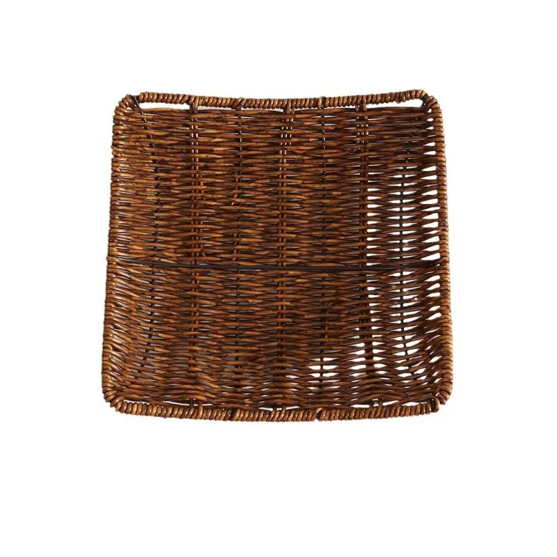 Imitation Vine Weaving Storage Basket Kitchen Bread Storage Basket Square Style