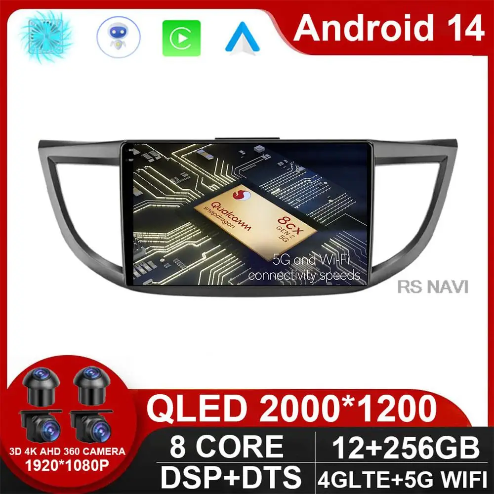 

For Honda CR-V CRV 4 RM RE 2011 - 2018 Car Radio Multimedia Video Player Navigation GPS Android 14 No 2Din 2 Din Dvd