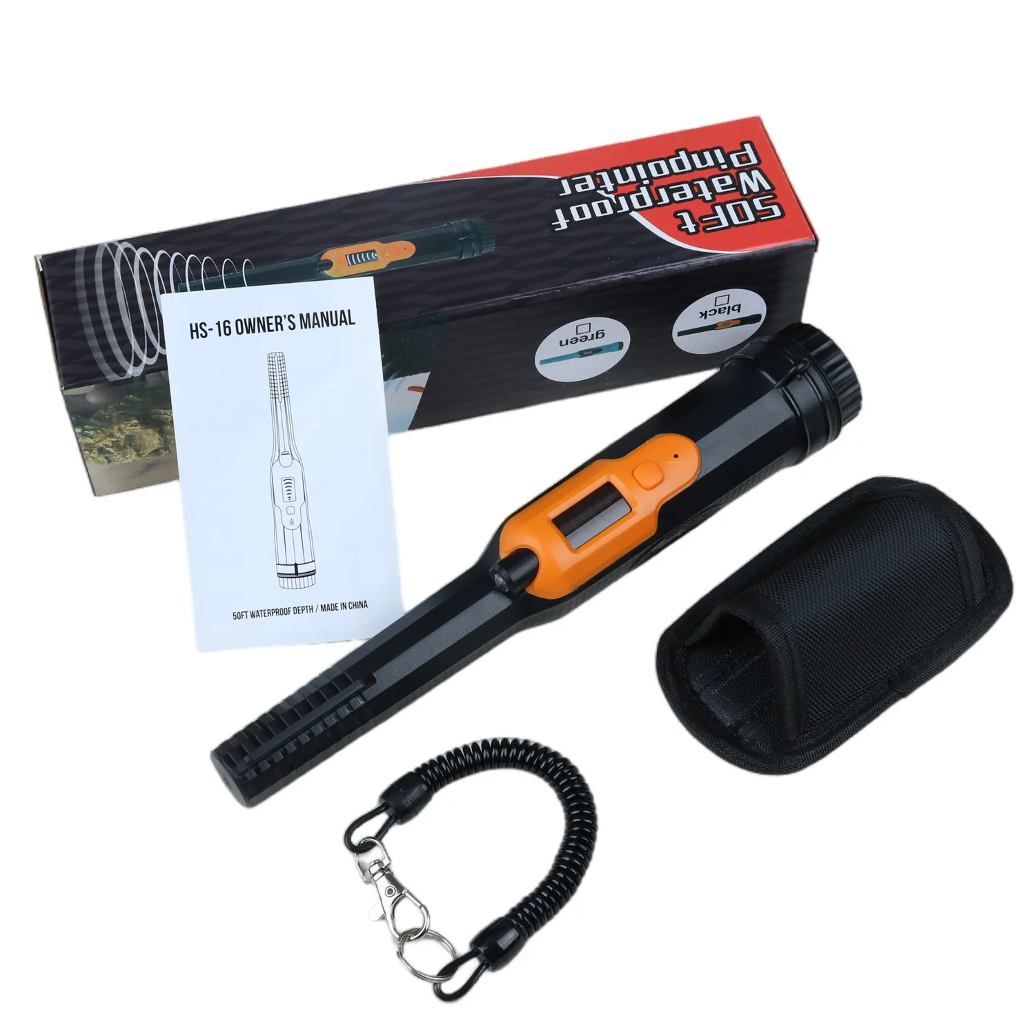 Fully Waterproof Portable Pinpointing Gold Metal Detector with LED Flashlight,IP68 Underwater Super Pinpointer