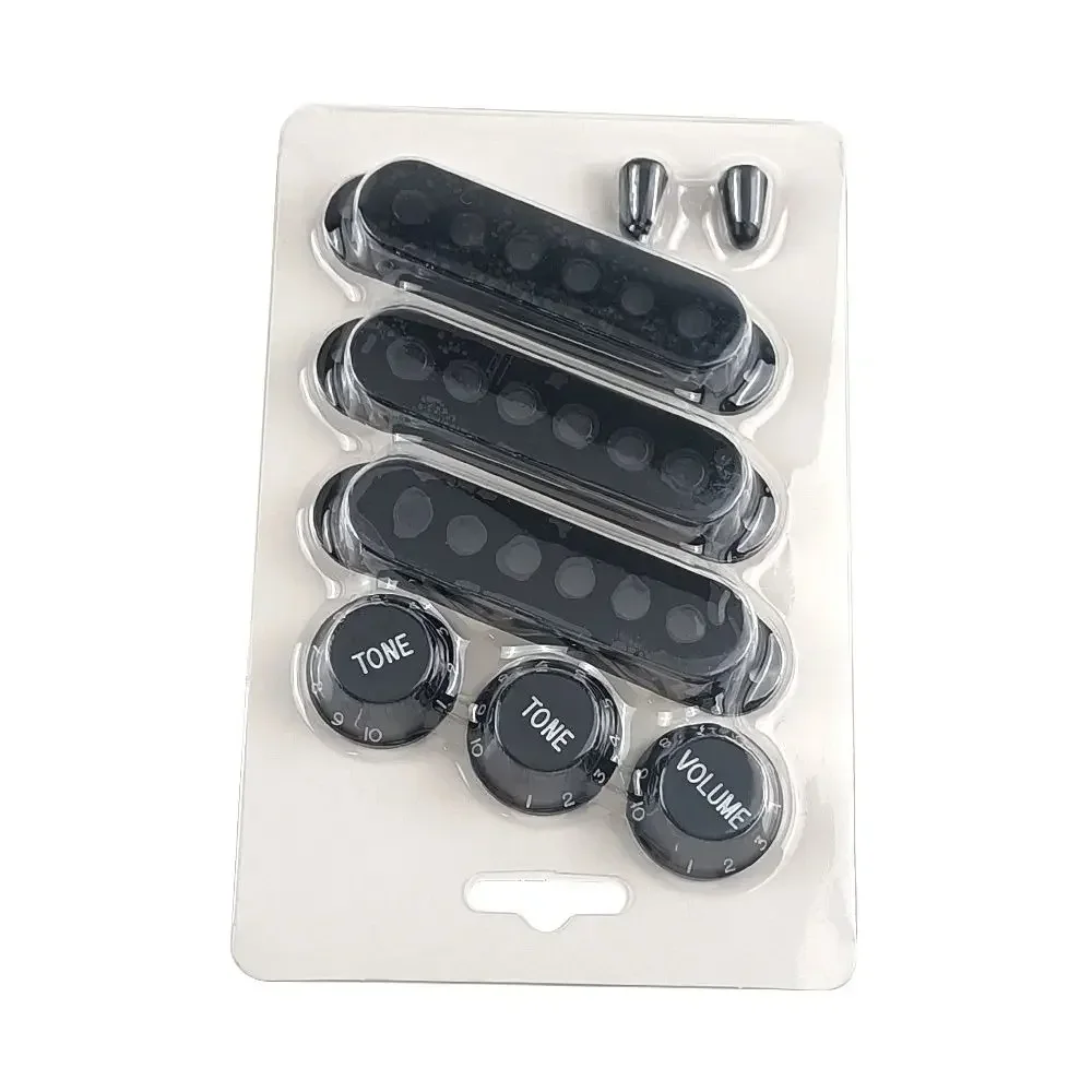 Vintage White Single Coil ST Guitar Pickup Cover 2 Tone 1 Volume Knobs Switch Tip Parts Set Guitar Parts