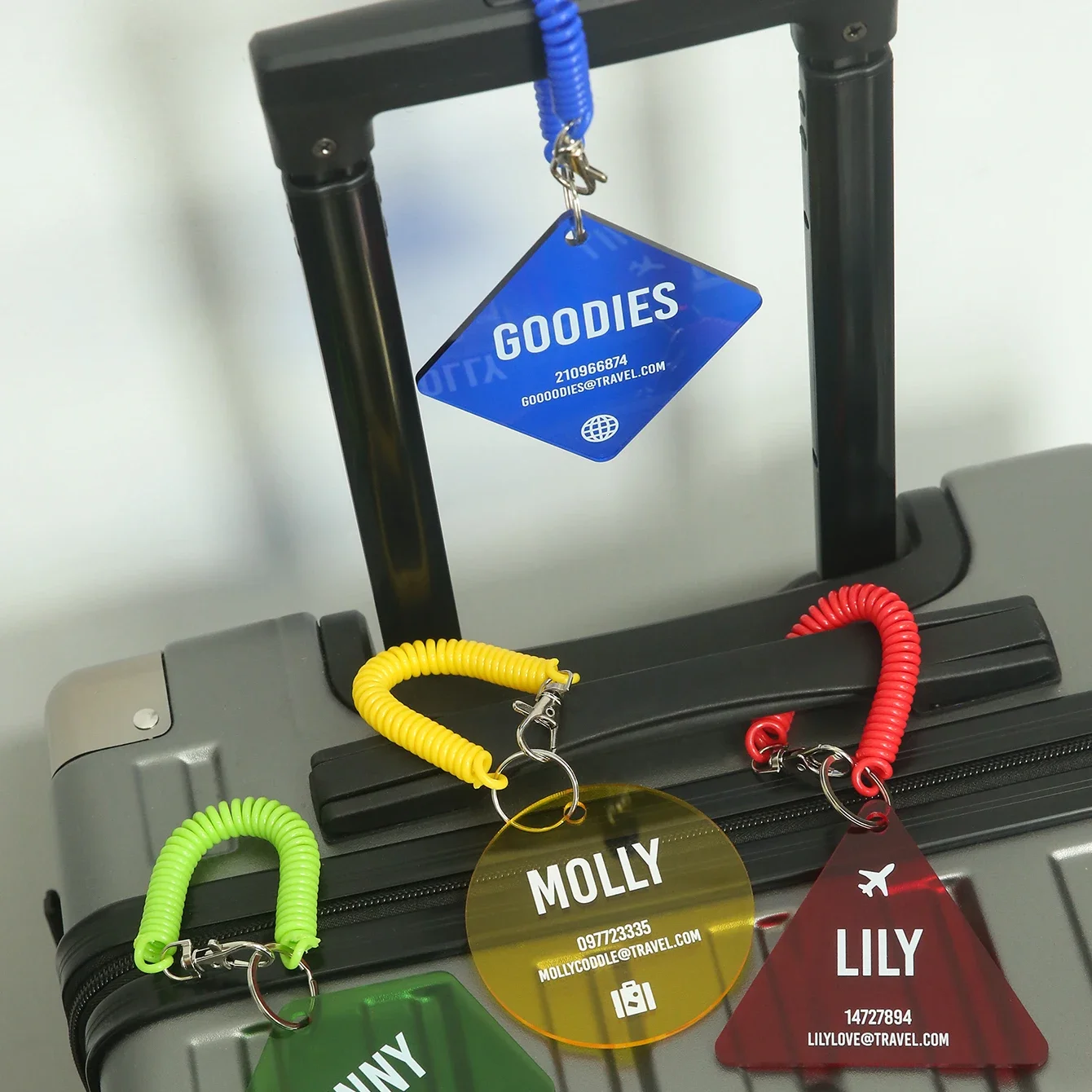 

1PC Custom Name Info Luggage Tags for Suitcases Acrylic Elastic Rope Luggage Tag Identification Labels ID Travel Luggage Baggage