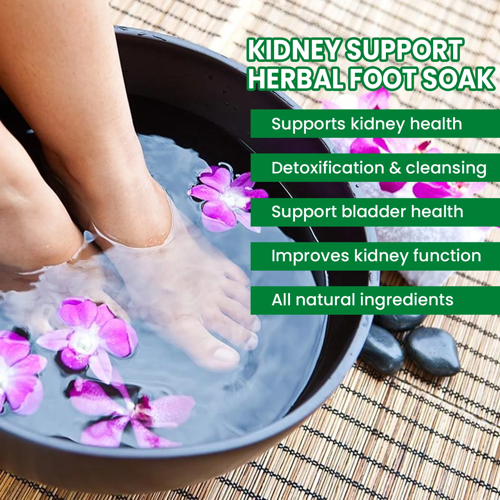 Kidney Detox Foot Soak Herbal Lymphatic Drainage Cleansing Body Toxins Improve Sleep Swelling Remove Moisture Soothing Foot Bath