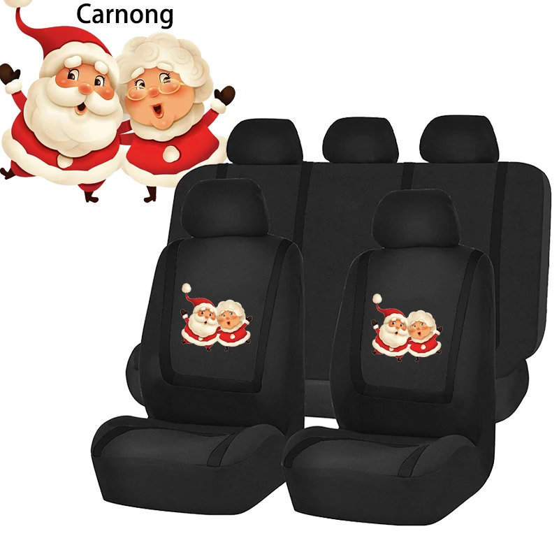 

Carnong Car Seat Covers Universal Cartoon Christmas Cute Charming specific Charecter Individuality Decoration Auto Accessories