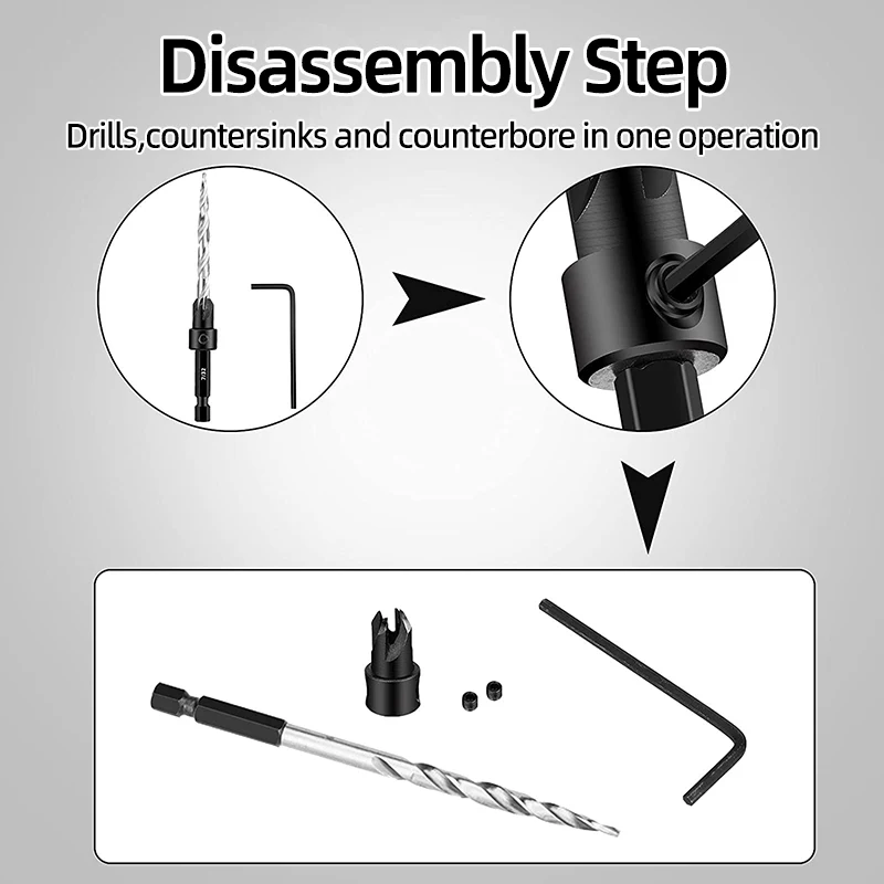 High Speed Steel Hex Shank Taper Drill Counter Sink Holes Drilled Carpenter Countersink Bit Reaming Drill