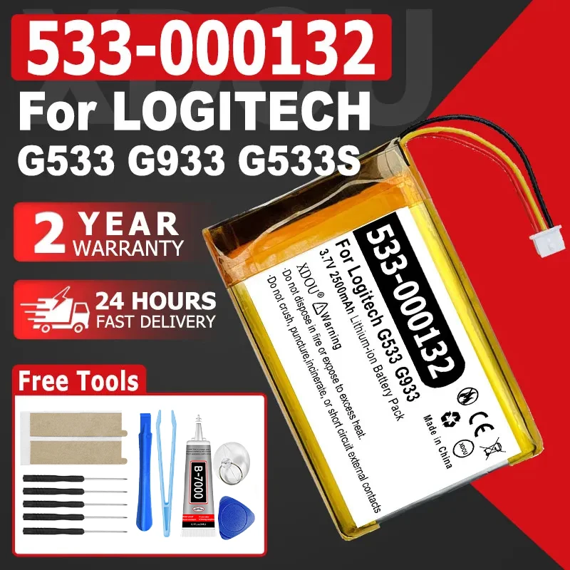 

Совершенно новый аккумулятор 533-000132 для Logitech G533 G933 2500 мАч 603450 533-000132 аккумулятор + бесплатные инструменты