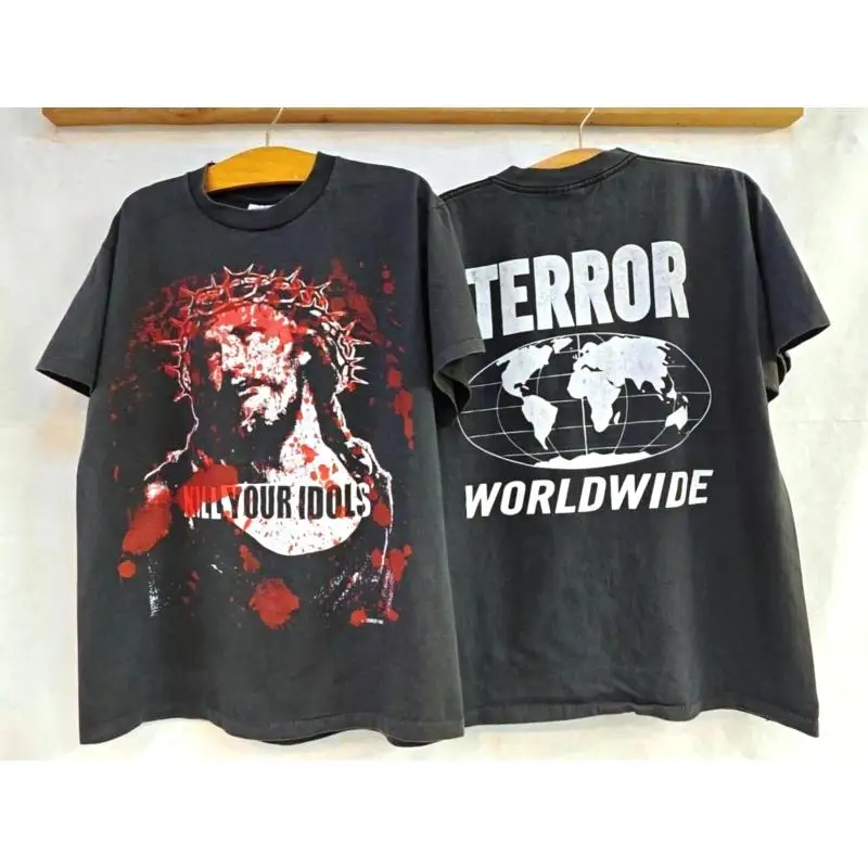 Vintage tue vos idoles t-shirt L Hardcore Punk réimpression terreur dans le monde entier jésus dieu