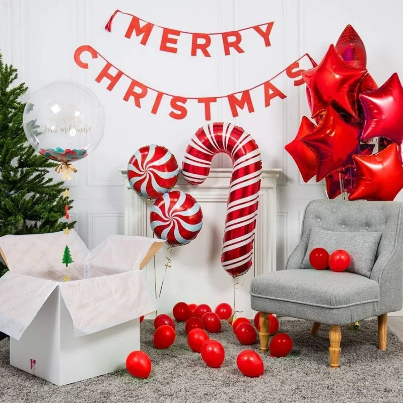 

Christmas Decorations Party Atmosphere Setting A Set Balloon Arch Set Walking Sticks And Windmill Lollipops Party Decorations