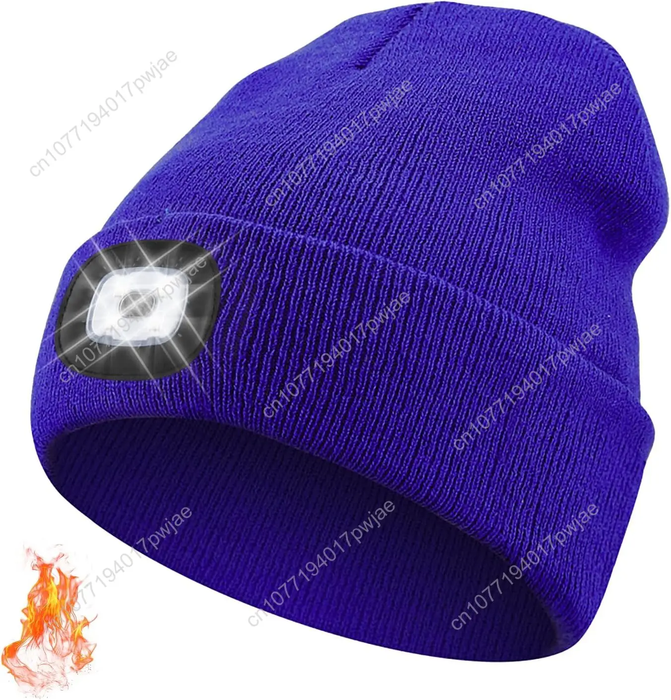 

Unisex Beanie with The LED Light, Christmas Gifts for Men Women Dad Father USB Rechargeable Headlamp Caps (Blue)