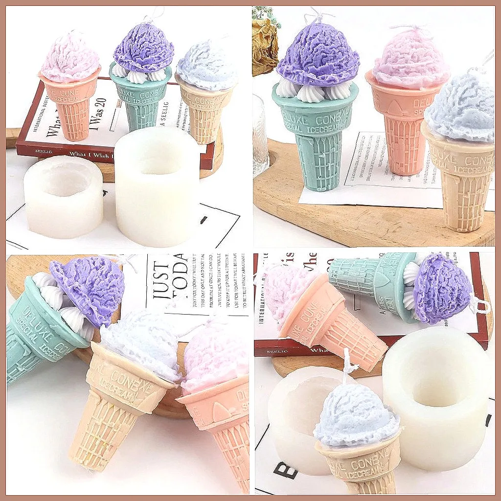 Eiswaffel-Silikonform für Kerzen, Seife, Wachs & Fondant DIY Backen und Basteln (6-Fach)