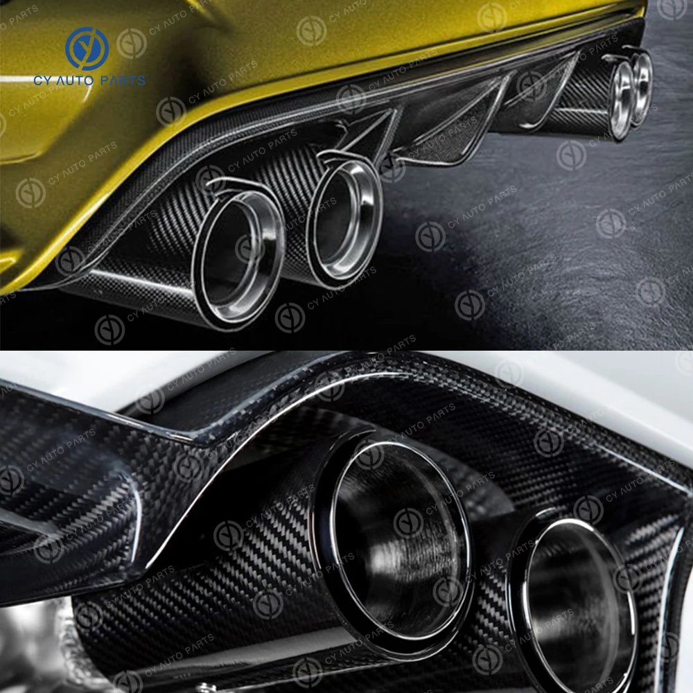 Garganta traseira de carro de boca redonda modificada de fibra de carbono adequada para BMW M4 F82 tubo de escape