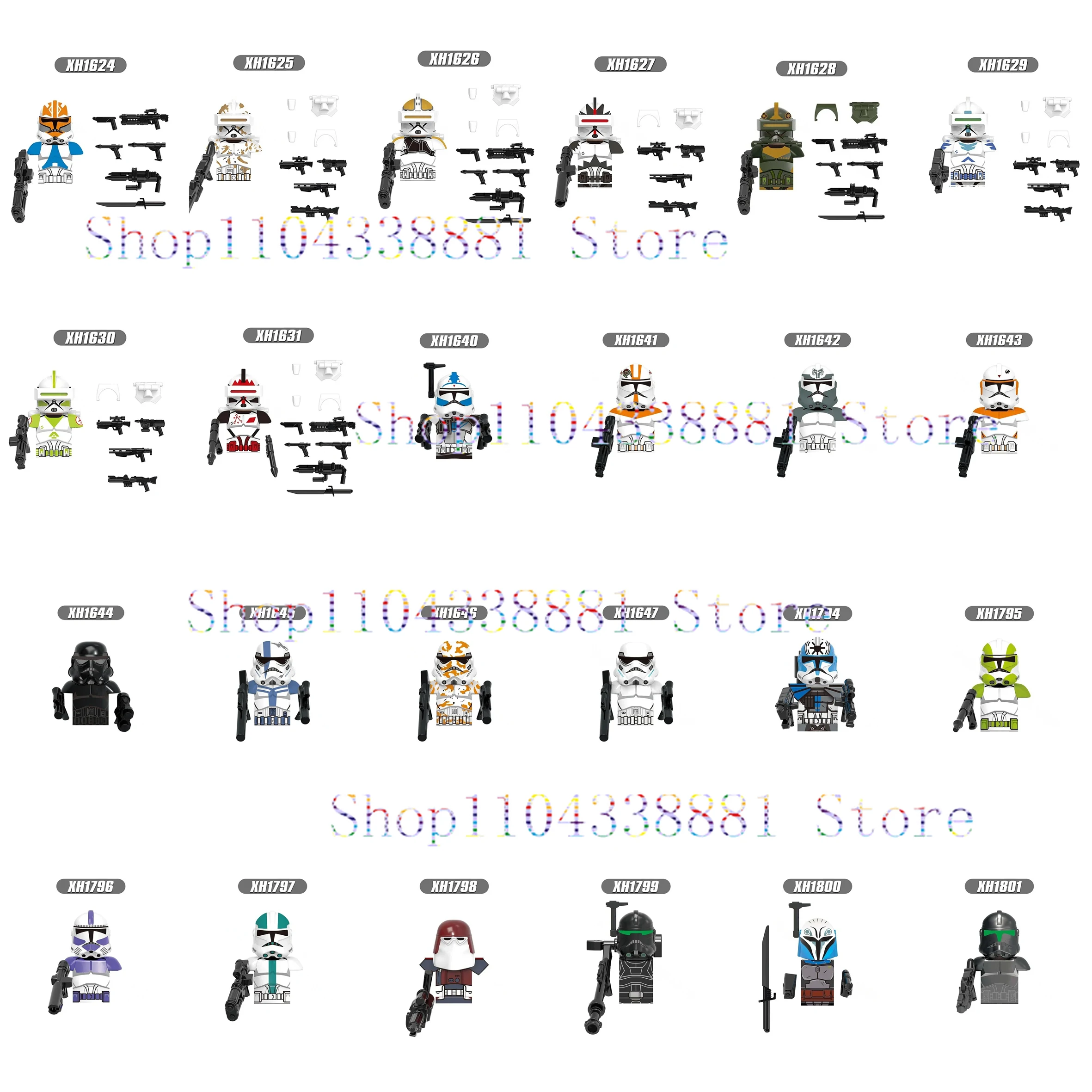 X1624 X1801 Empire Storm Clone Army 501st Legion Troopers Imperial Jesse Grey Howzer Crosshair Building Blocks Birthday Gifts