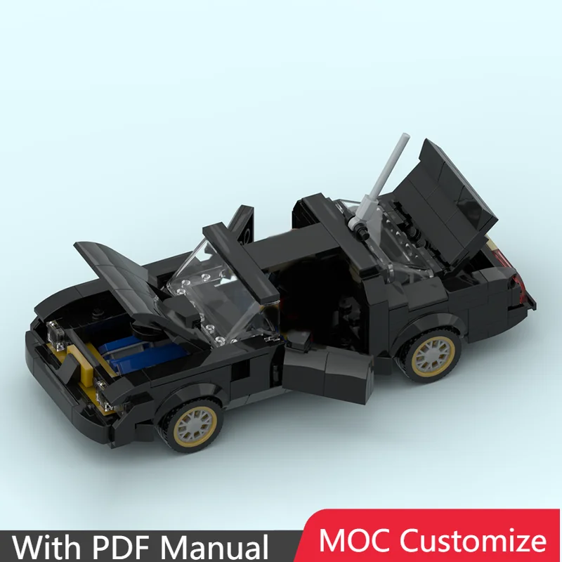 

319 шт. MOC, черные двойные дверные автомобильные технические кирпичи, модель, блок для дисплея, игрушки для детей, сборка, сюрприз, подарки на день рождения