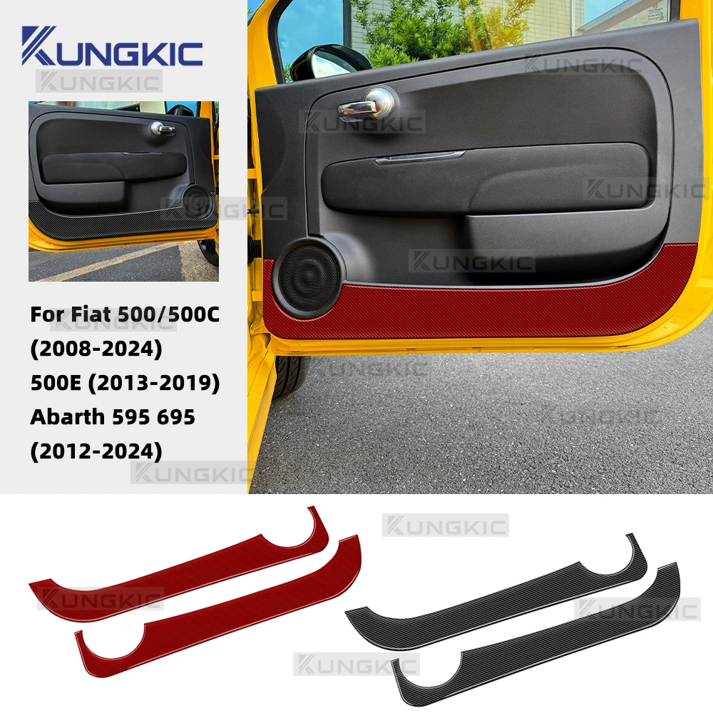 

Soft Carbon Fiber Sticker For Abarth 595 695(2012-2024)/Fiat 500 500C(2008-2024)/Fiat 500E(2013-2019) Car Door Anti-Kick Trim