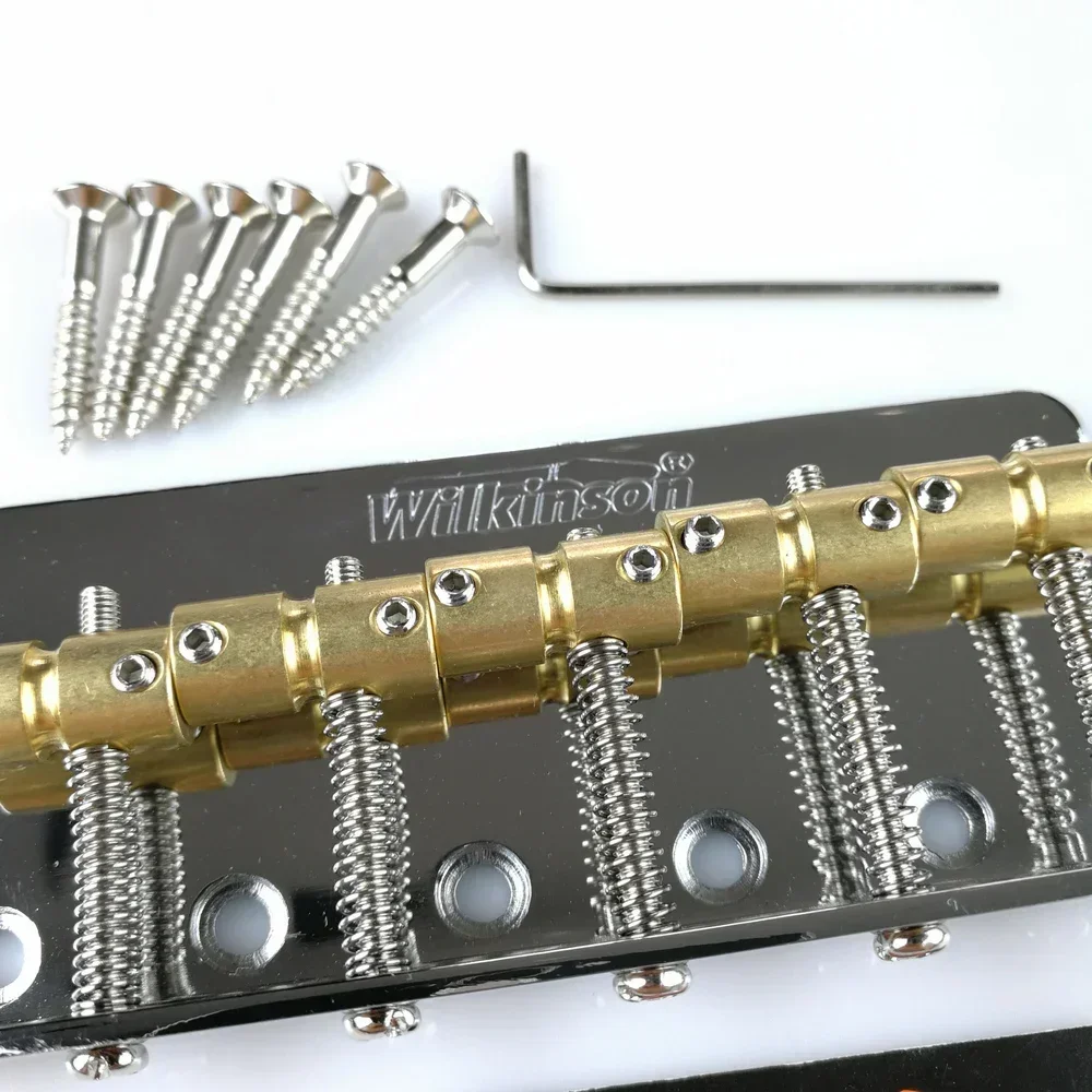 Yue Yun Music Store-Discount Hot Sale-Wilkinson WBBC5 Electric Bass Bridge 5 Strings with Brass Saddles for Precision Jazz Bass