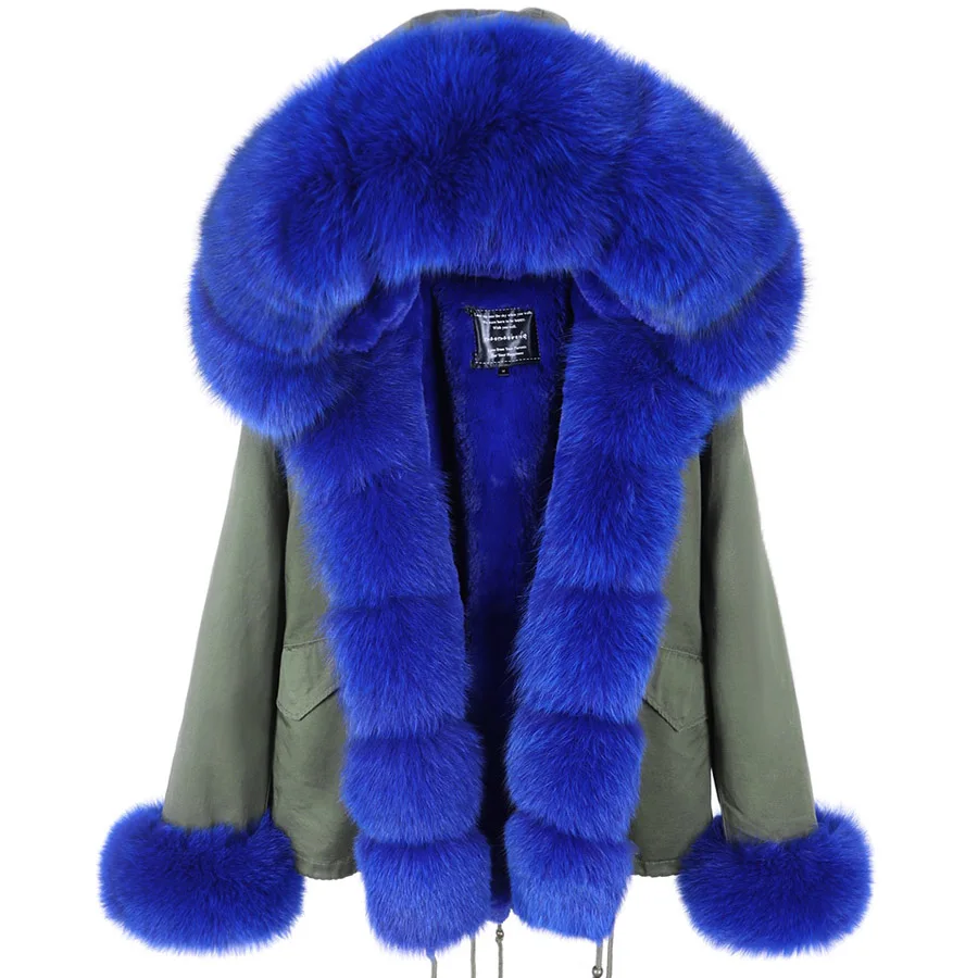 Maomaokong 2024 fur parka Winter Women Jacket With fox fur Women Parkas Real Fur Coat Natural Raccoon Fur Collar Hooded Warm