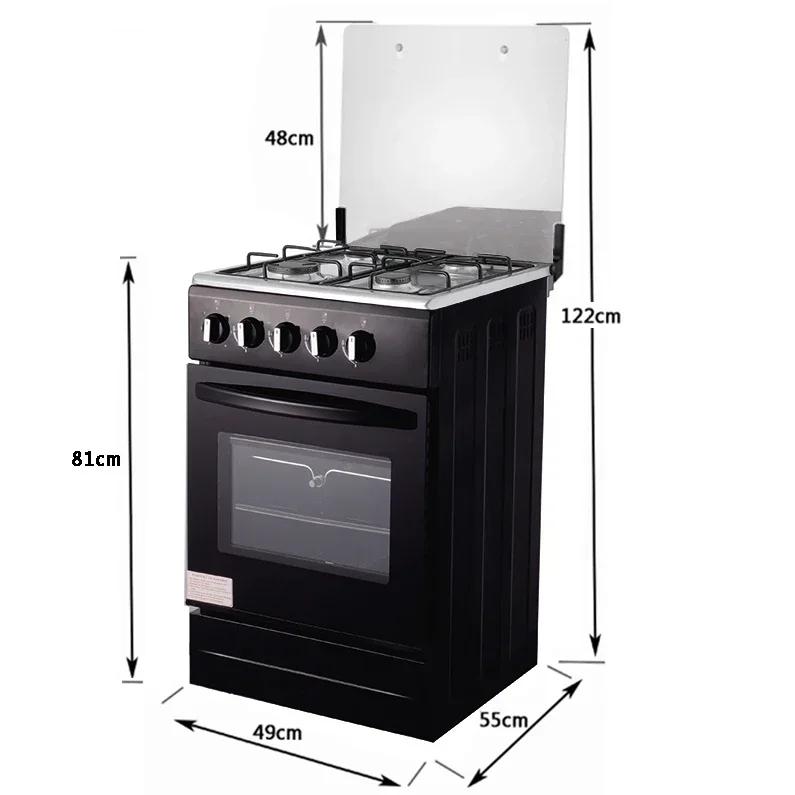 4 Burner Cooker Gas Range Stove with Griddle Grill and Bakery Oven