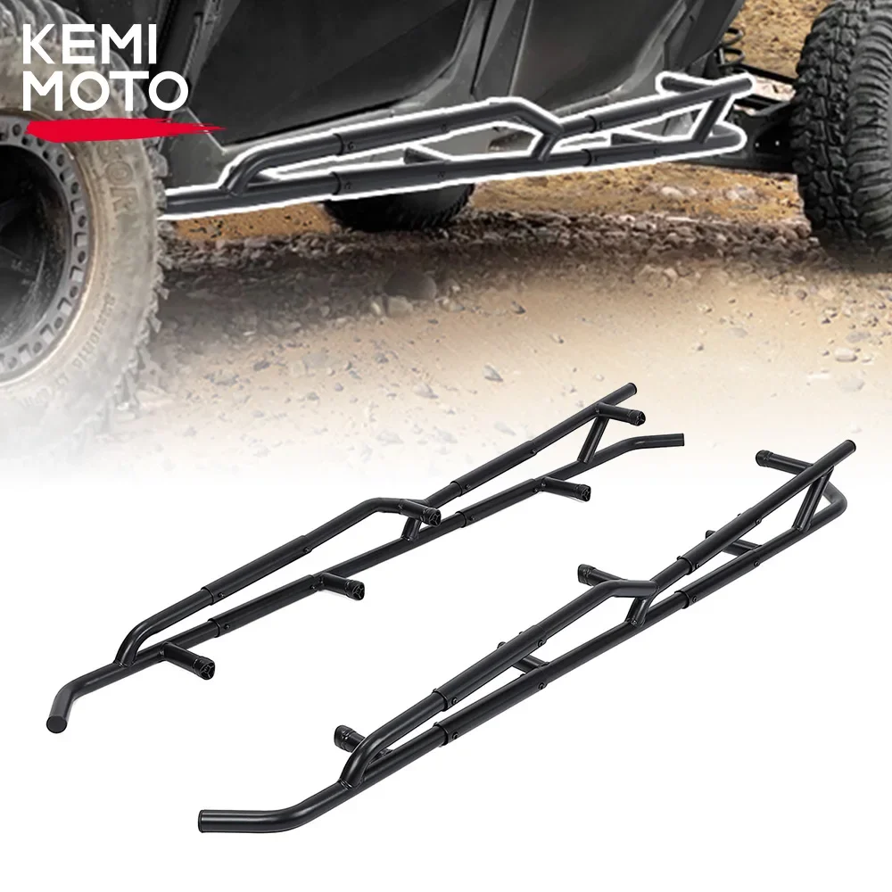 

UTV Combination Side Nerf Bars Rock Sliders for Can-Am Maverick X3 Max R RR 4 Doors 2017+ Metal Bumper Protector Guard
