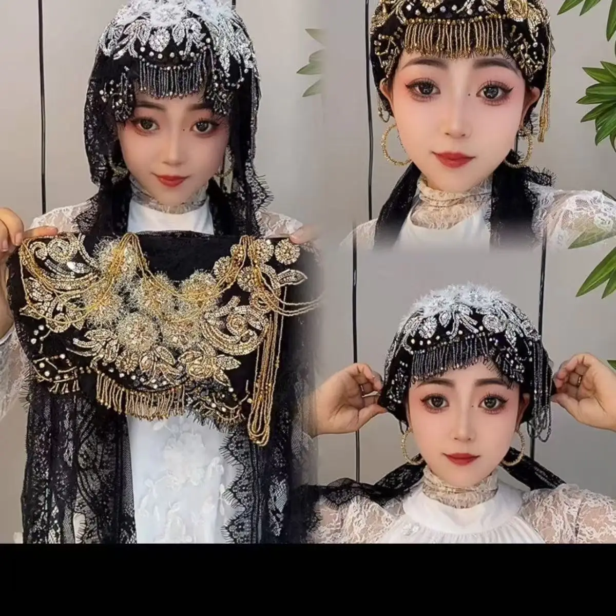 Hijab Muslim Women Shawl Headscarf Luxury Tassels Chiffon Scarf Malaysia Kufi Islam Turban 05468