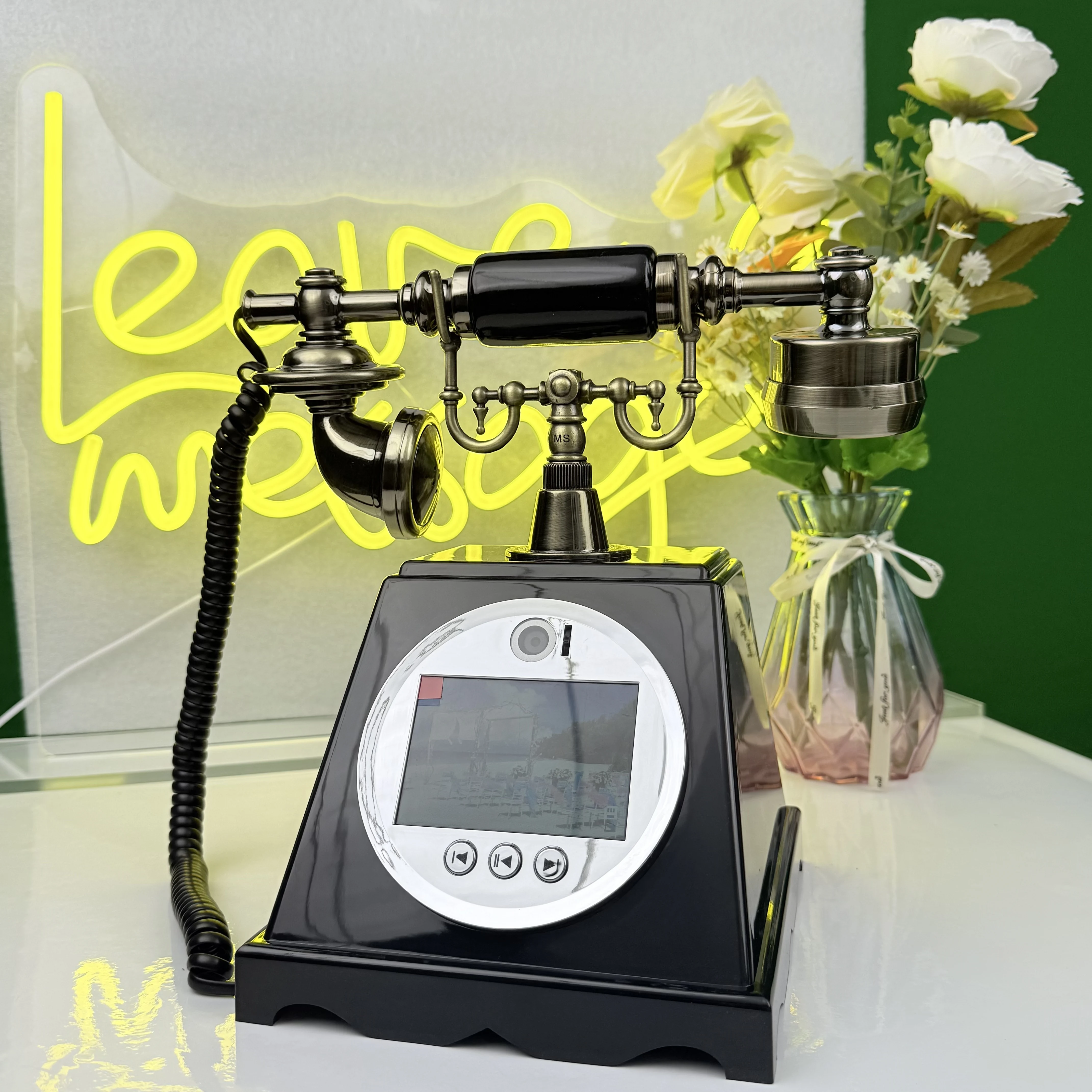 2K Video Guest Book with 8MP Camera & 128GB Storage, Auto-Save HD Recording + Instant Photo Capture for Weddings/Birthday/Events